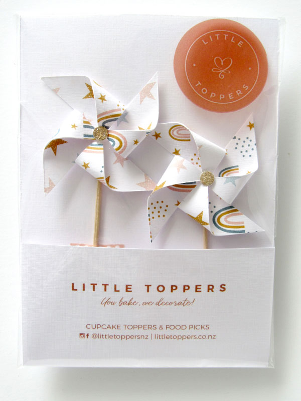 Pinwheel Cupcake Toppers - Front View