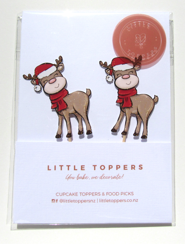 Reindeer Cupcake Toppers - Front View
