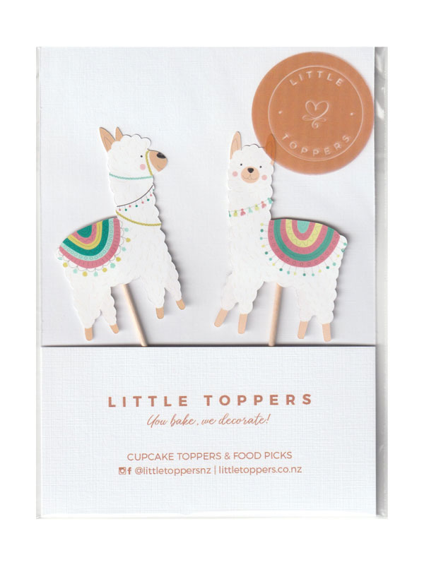 Llama Cupcake Toppers - Front View