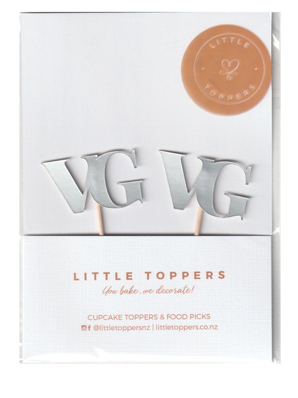 Silver Matt Mirror Vegan Food Picks - Front View