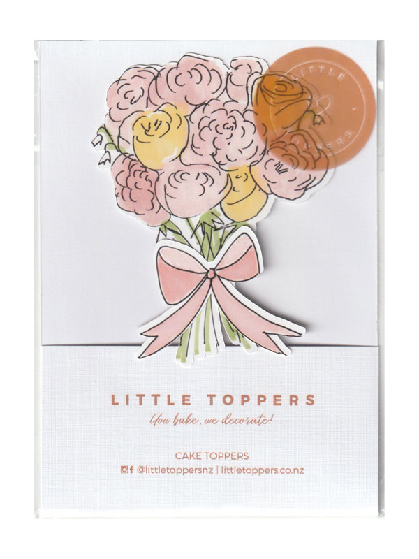 Flower Bouquet with bow - Cake Toppers - Little Toppers NZ