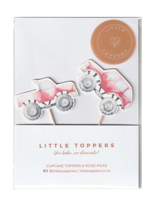 Monster Truck Cupcake Toppers - Front View