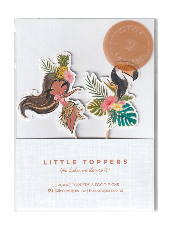 Tropical Cupcake Toppers - Front View